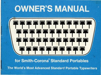 Smith Corona Owners Manual cover page