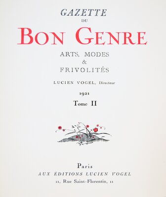 Gazette du Bon Genre title page