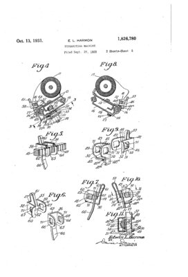 US Patent 1,826,780 E. L. HARMON TYPEWRITING MACHINE figs. 4-11