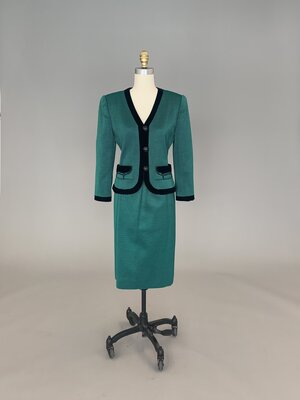 Givenchy emerald green and black striped suit