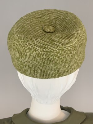 Balenciaga military green ensemble hat