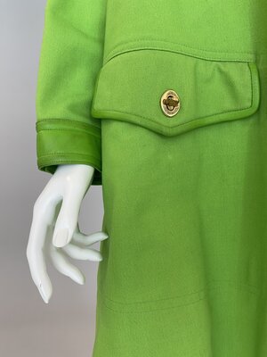 Lime green ensemble pocket detail