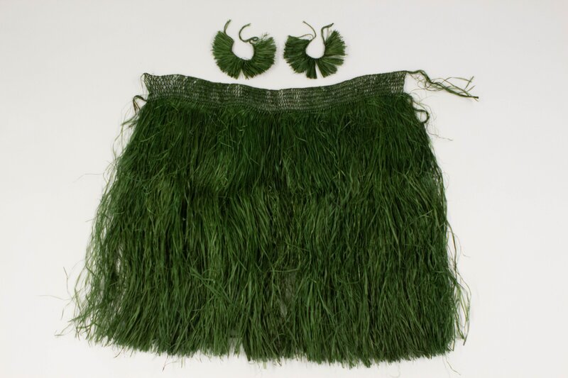 Green-Dyed Grass Skirt and Anklets