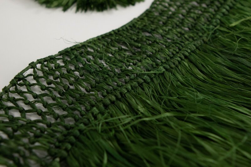 Waistband of Green-Dyed Grass Skirt 
