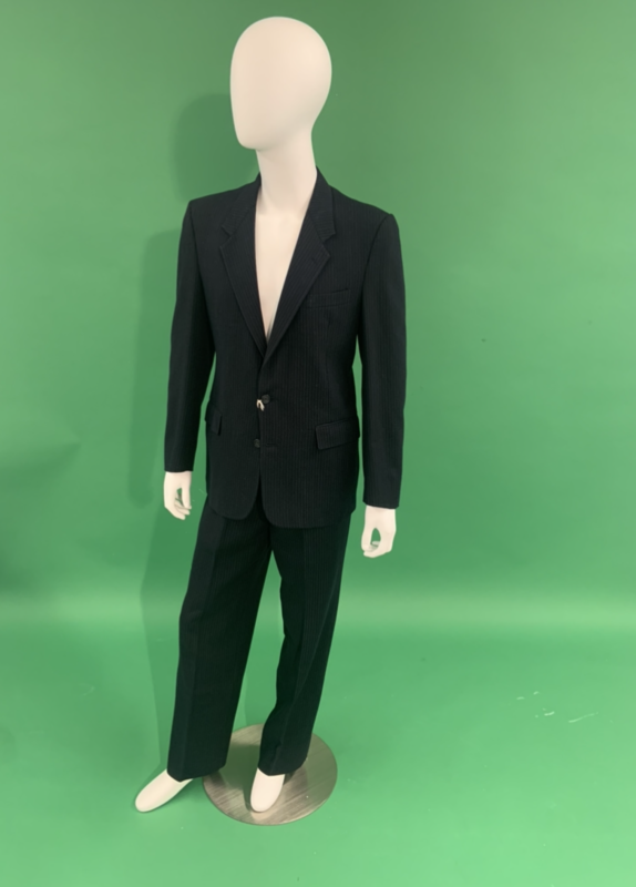 Suit, pinstriped navy wool
