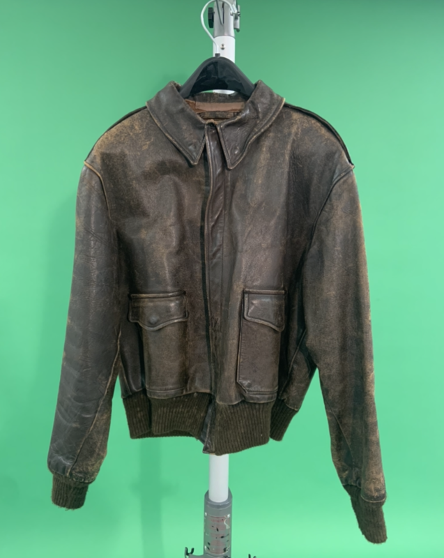 Leather flight jacket