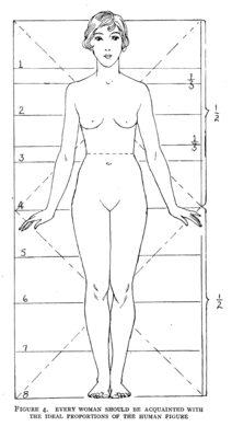 Diagram of a Woman’s Ideal Proportions. 
