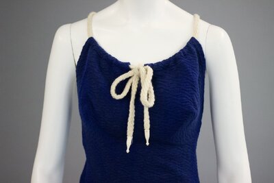 Bathing suit, blue knit wool