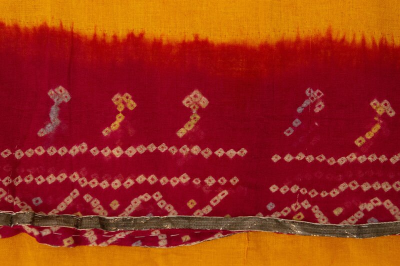 Detail of Orhni worn with Jaipur Ensemble