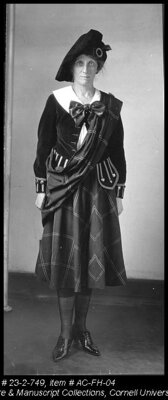 Jane Johnson, a winter course student, wears a Scottish costume, 1919