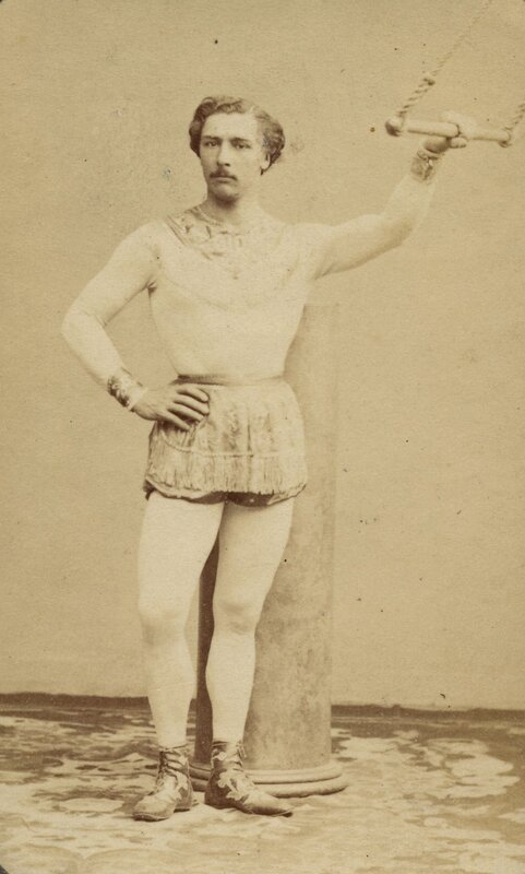 Jules Léotard with trapeze
