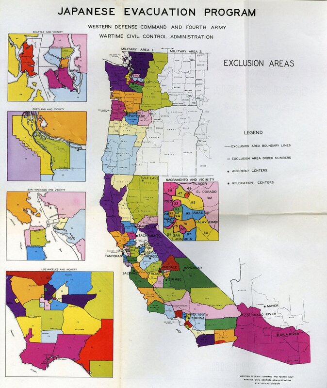 US Army Map Entitled "Exclusion Areas"
