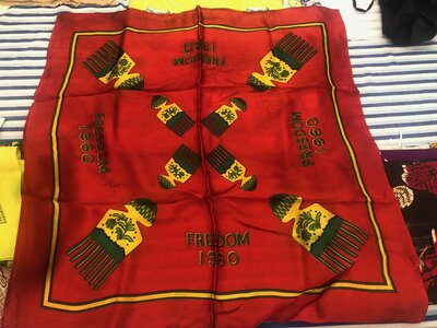 Headscarf, Independence, Red, Yellow & Green, with combs