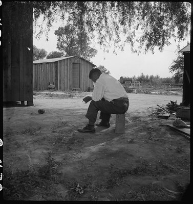 Tenant farmer of Japanese ancestry who has just completed settlement of their affairs and everything is packed ready for evacuation on the following morning to an assembly center