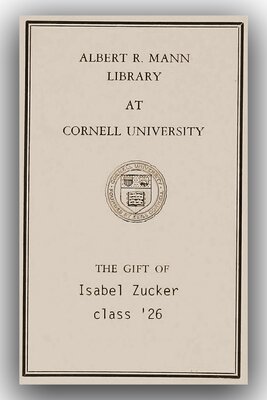 Bookplate, "The Gift of Isabel Zucker class '26"