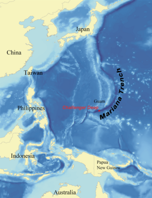 Map of Mariana Trench