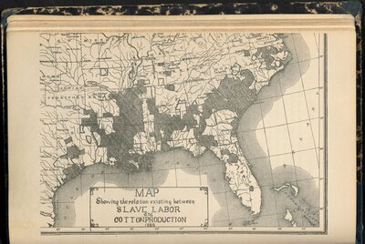 “Map showing the relation existing between Slave Labor and Cotton Production,” in The Cotton Industry, an Essay in American Economic History. Part I, The Cotton Culture and the Cotton Trade