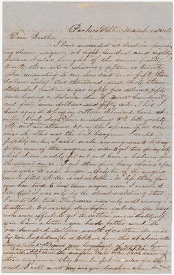 Slavery Letter, regarding trading men for cattle and cotton