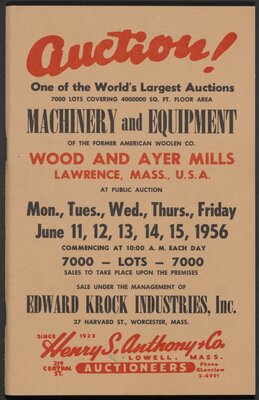 Auction catalog, Wood & Ayer Mills