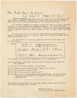 "The Truth about the South and What it Means to You!" flyer