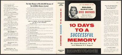 10 Days to a Successful Memory book jacket, 1957.