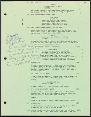 Script for The Naked Gun. May 20, 1988. One of Dr. Brothers' dozens of cameos was as an announcer for the baseball game scene.