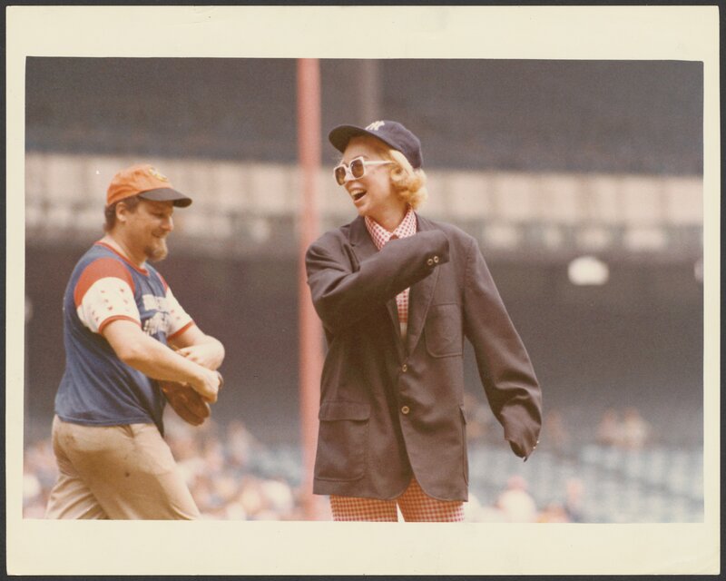 Photograph of Dr. Brothers on "Brothers Day" for the New York Yankees, undated.