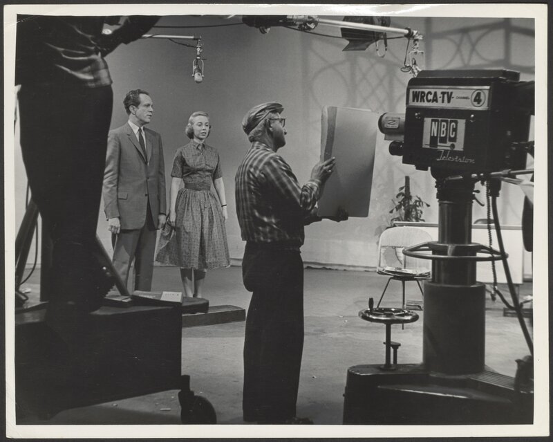 Dr. Brothers on the set of Consult Dr. Brothers with Roger Tuttle, circa 1959.