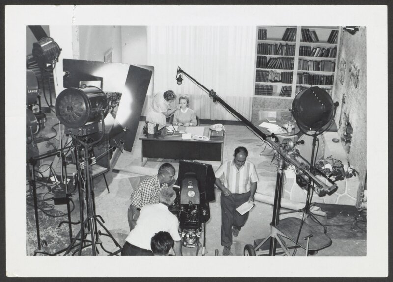 Dr. Brothers on the set of Tell Me, Dr. Brothers, circa 1962.