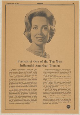 Variety Magazine clipping, "Portrait of One of the Ten Most Influential American Women." May 31, 1967. 