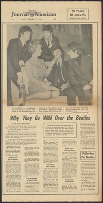 Article in The Journal American about Brothers interviewing The Beatles. February 11, 1964.