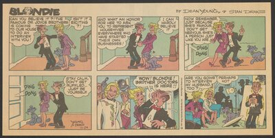 Blondie comic strip referencing Dr. Brothers. 1994.