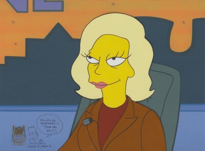 The Simpsons original cartoon drawing of Dr. Joyce Brothers for her 1993 appearance on the show. 