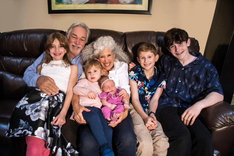 Dr. Brothers' daughter Lisa with her husband Amir and their grandchildren