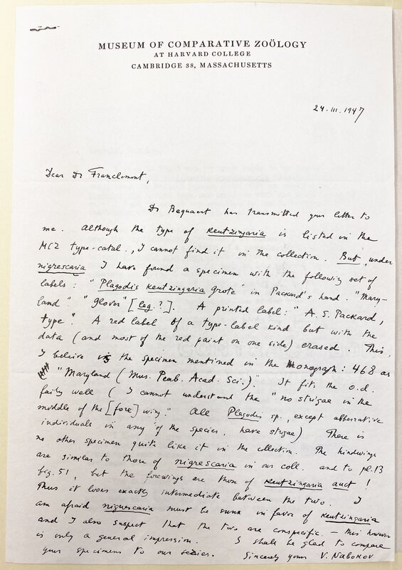 Letter from Nabokov to Franclemont, March 24, 1947