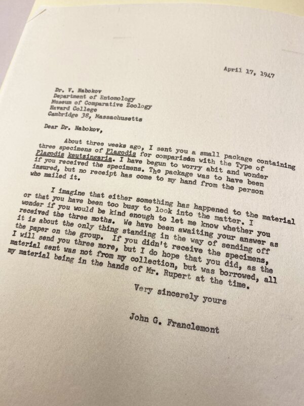 Letter from Franclemont to Nabokov, April 17, 1947