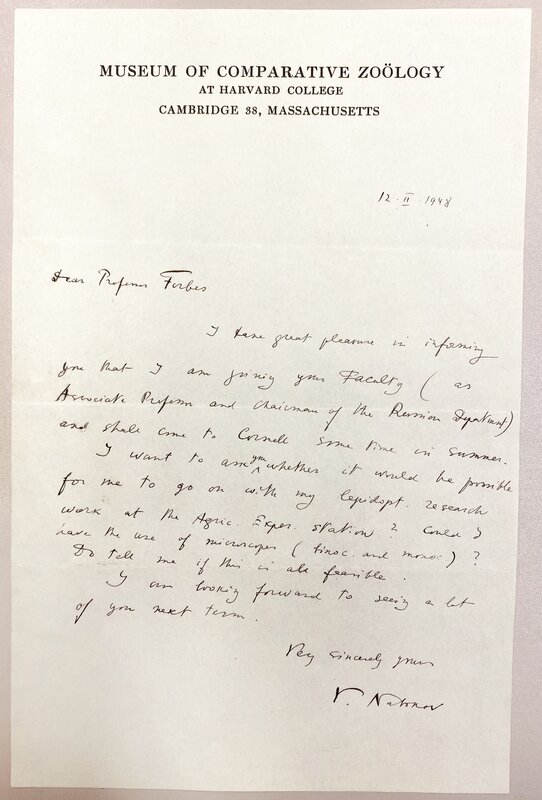 Letter to Forbes from Nabokov, February 12, 1948