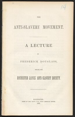 The anti-slavery movement - title page