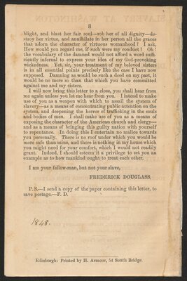 Letter from Frederick Douglass to his old master (2 of 2)