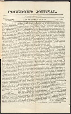 The Afro-American press and its editors - Foldout of Freedom's Journal March 1827