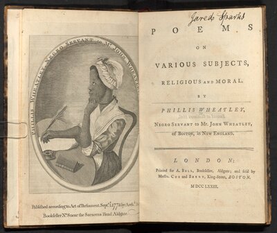  Poems on various subjects, religious and moral - title page with Peters portrait