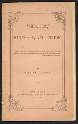  Wheatley, Banneker, and Horton - title page