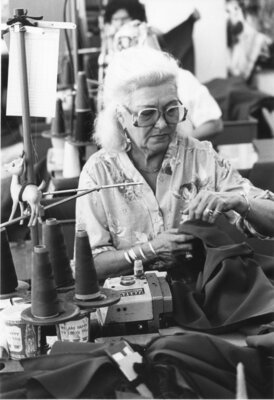 Garment worker in a shop