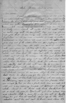 Phebe Cornell to Elijah and Eunice Cornell letter, page 1