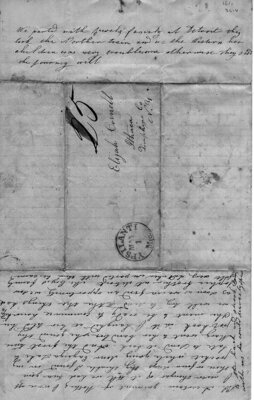 Phebe Cornell to Elijah and Eunice Cornell letter back side, with address