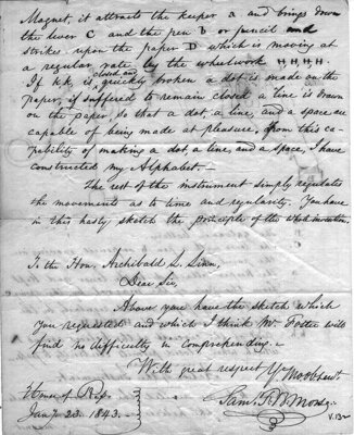 Samuel F.B. Morse to Archibald L. Linn letter, page 2