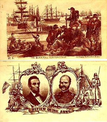  Civil War Covers, including "Naval expedition" and portraits 