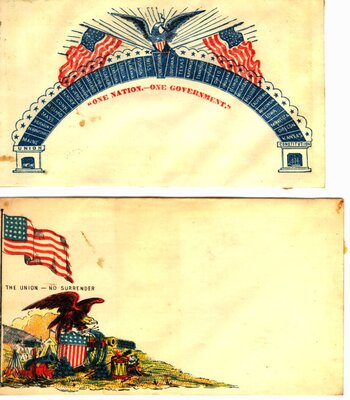  Civil War Covers, included decorative flag and eagle designs