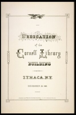  Dedication of the Cornell Library Building title page