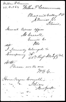 Wilbur F. Crummer to Ezra Cornell, page 3